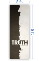 2x5 Vertical Church Banner of Black And White