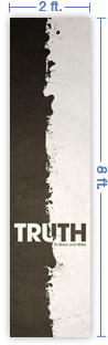 2x8 Vertical Church Banner of Black And White
