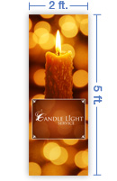 2x5 Vertical Church Banner of Candle Light Service