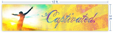12x3 Horizontal Church Banner of Captivated