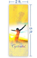 2x5 Vertical Church Banner of Captivated