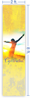 2x8 Vertical Church Banner of Captivated