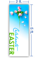 2x5 Vertical Church Banner of Celebrate Easter