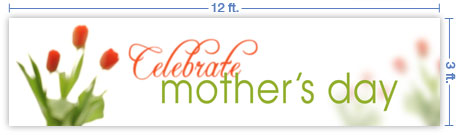 12x3 Horizontal Church Banner of Celebrate Mother's Day