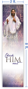 2x8 Vertical Church Banner of Check Him Out