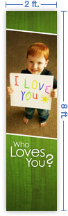 2x8 Vertical Church Banner of Child's Heart
