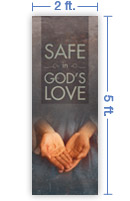 2x5 Vertical Church Banner of Christ's Hand Valentine