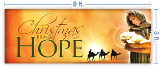 8x3 Horizontal Church Banner of Christmas Hope