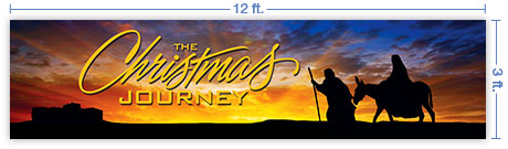 12x3 Horizontal Church Banner of Christmas Journey