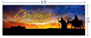 8x3 Horizontal Church Banner of Christmas Journey