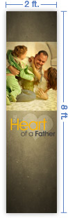 2x8 Vertical Church Banner of Daddy Playing