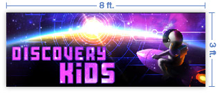 8x3 Horizontal Church Banner of Discovery Kids