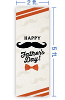 2x5 Vertical Church Banner of Fathers Day Mustache