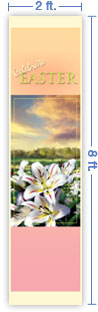 2x8 Vertical Church Banner of Lilies of the Field