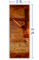 2x5 Vertical Church Banner of Finished