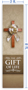 2x8 Vertical Church Banner of Gift of Life