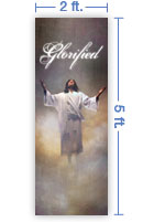 2x5 Vertical Church Banner of Glorified