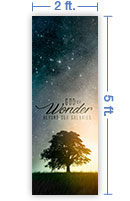 2x5 Vertical Church Banner of God of Wonder