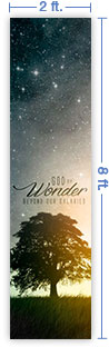 2x8 Vertical Church Banner of God of Wonder