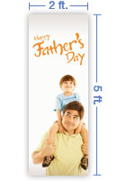 2x5 Vertical Church Banner of Happy Father's Day