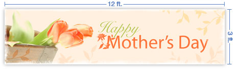 12x3 Horizontal Church Banner of Happy Mother's Day