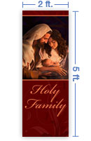 2x5 Vertical Church Banner of Holy Family
