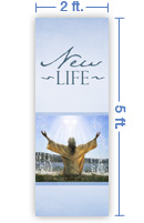 2x5 Vertical Church Banner of Baptized in the Spirit