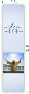 2x8 Vertical Church Banner of Baptized in the Spirit
