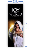 2x5 Vertical Church Banner of Joy of the World
