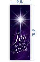 2x5 Vertical Church Banner of Joy To the World