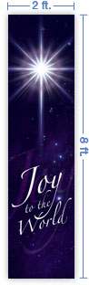 2x8 Vertical Church Banner of Joy To the World