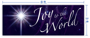 8x3 Horizontal Church Banner of Joy To the World