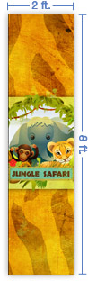 2x8 Vertical Church Banner of Jungle Safari