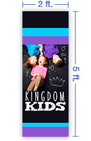 2x5 Vertical Church Banner of Kingdom Kids