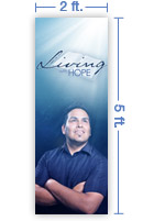 2x5 Vertical Church Banner of Living With Hope