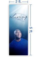 2x5 Vertical Church Banner of Living With Hope B