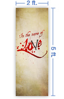 2x5 Vertical Church Banner of Love