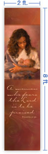 2x8 Vertical Church Banner of Mother & Child