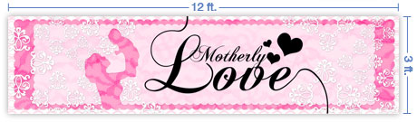 12x3 Horizontal Church Banner of Motherly Love