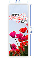 2x5 Vertical Church Banner of Mothers Day Tulips