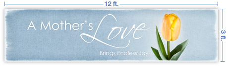 12x3 Horizontal Church Banner of Mother's Love