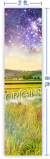2x8 Vertical Church Banner of Origins