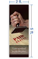 2x5 Vertical Church Banner of Paid in Full