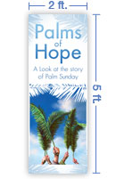 2x5 Vertical Church Banner of Palm Branches