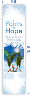 2x8 Vertical Church Banner of Palm Branches