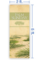 2x5 Vertical Church Banner of Palms