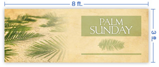 8x3 Horizontal Church Banner of Palms