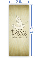 2x5 Vertical Church Banner of Peace