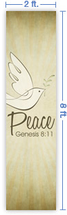 2x8 Vertical Church Banner of Peace
