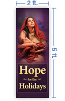2x5 Vertical Church Banner of Longed for Christmas